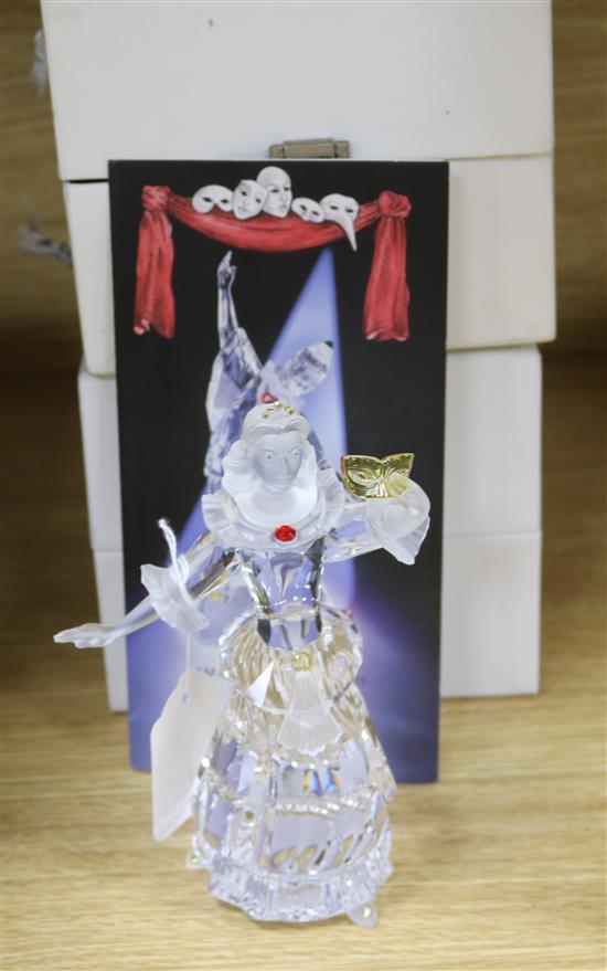 Swarovski Masquerade Trilogy, Columbine, Pierrot and Harlequin (all boxed with certificates)